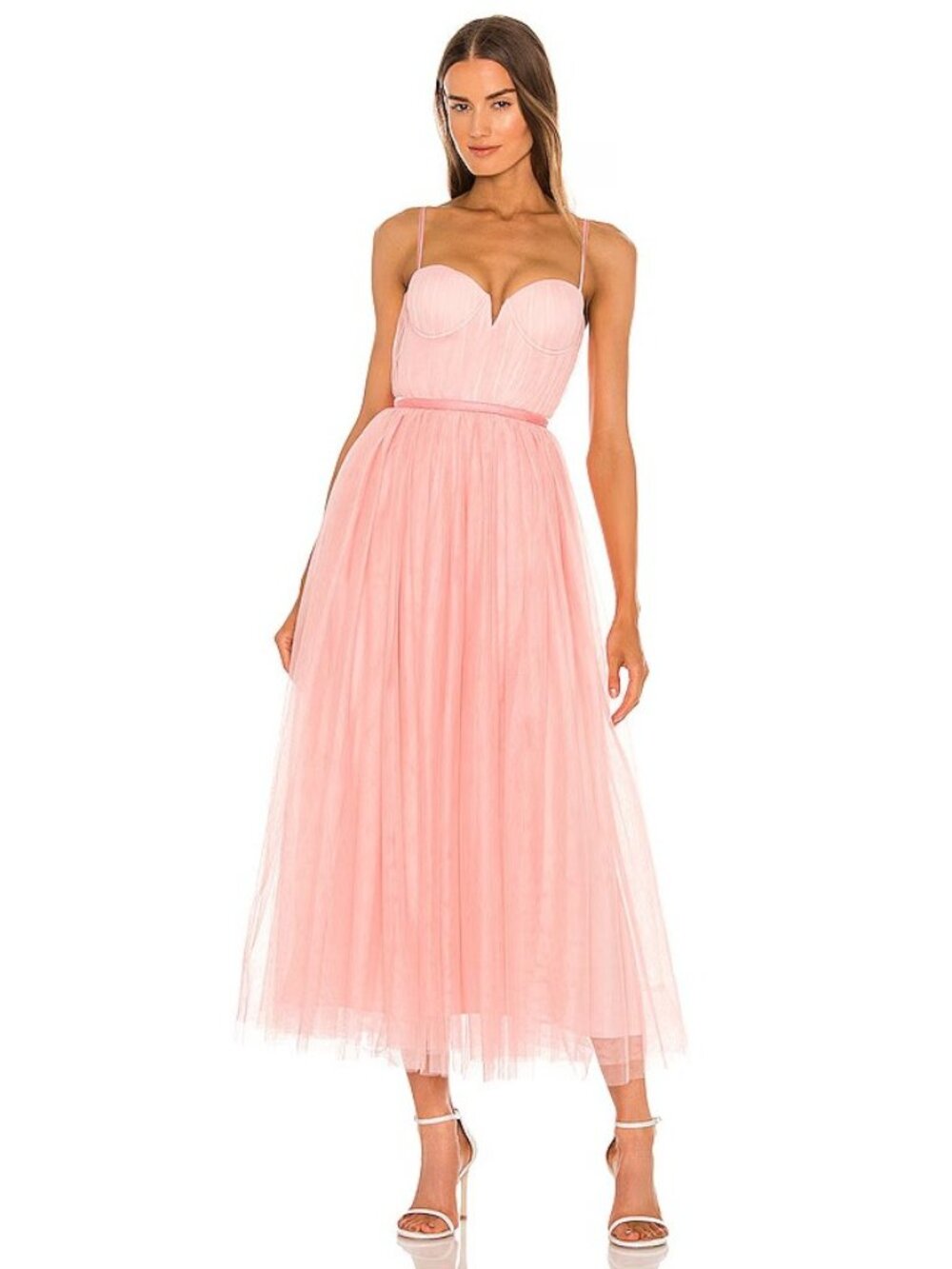 SAU LEE Selina Dress in Pink & Blush Pink